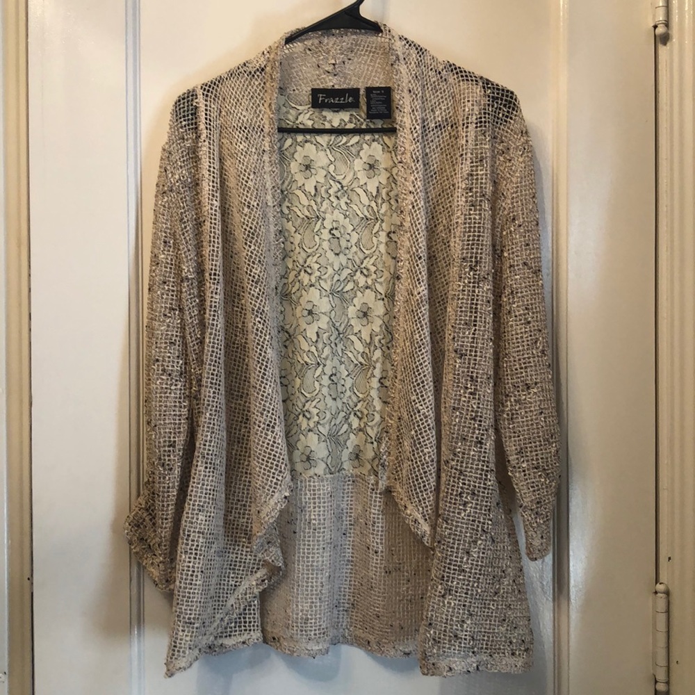 Frazzle Boho Mesh Floral Cardigan